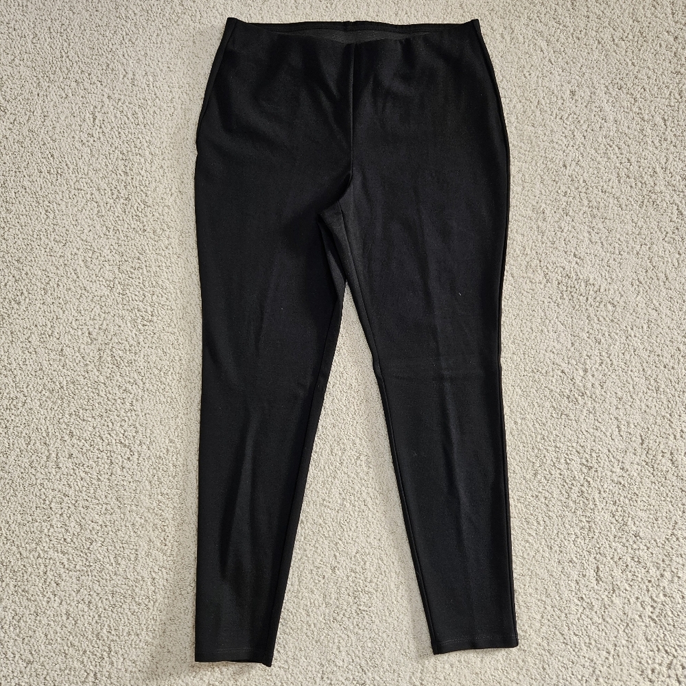 Chicos So Slimming Pants Pull On Black Large 12 2 Career Office Stretch